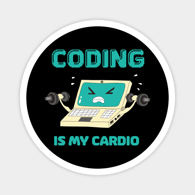 Programmer Coding Is My Cardio Fun Coder Magnet by Foxxy Merch